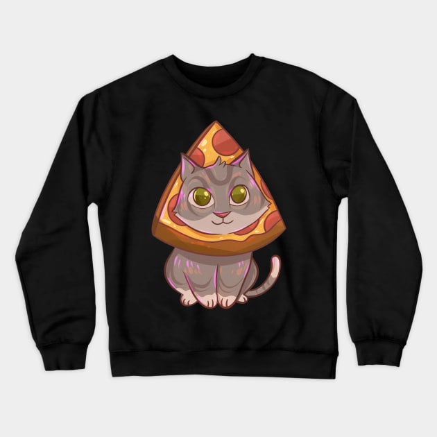 Pizza Cat Crewneck Sweatshirt by Claire Lin